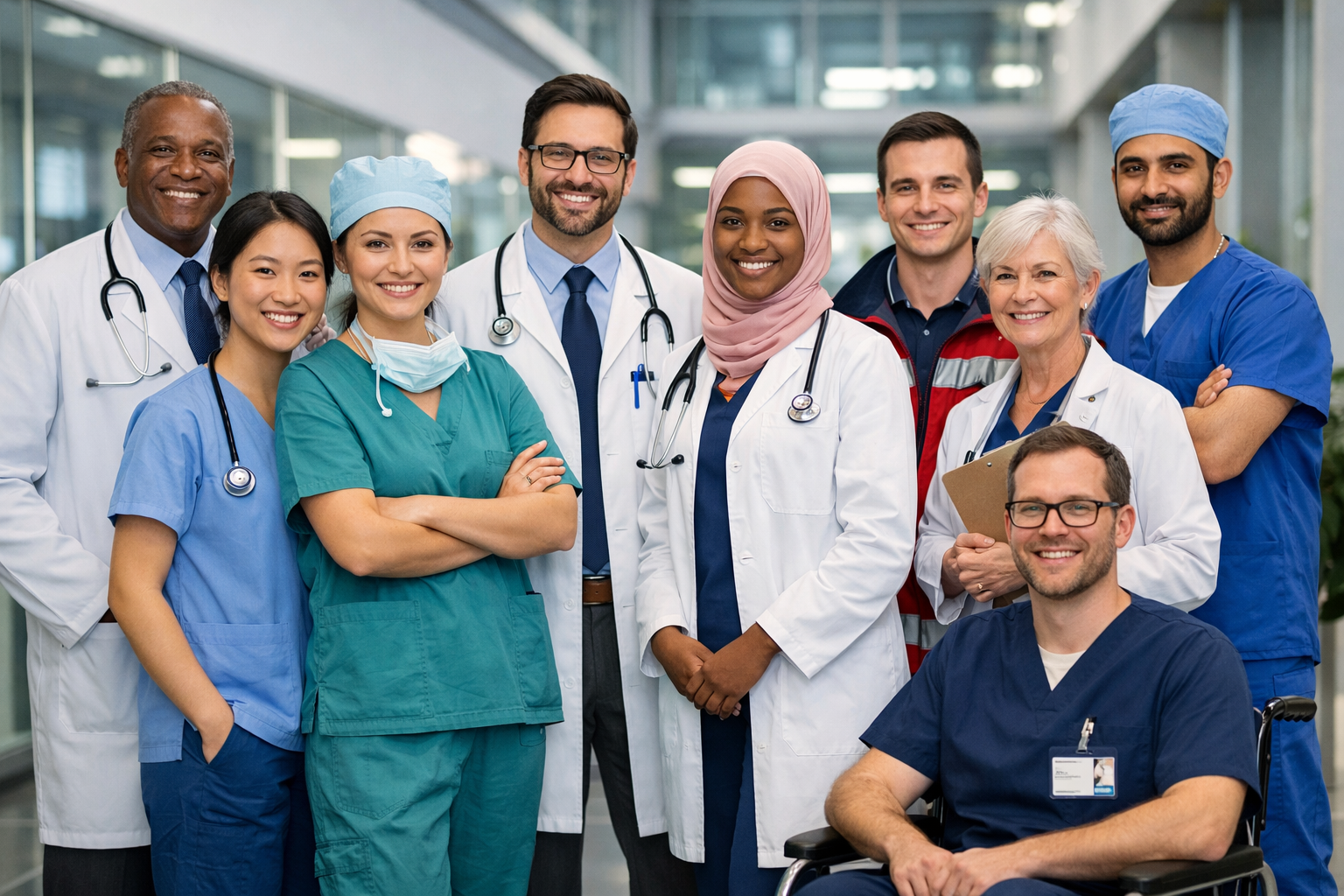 Diverse medical staff collaboration