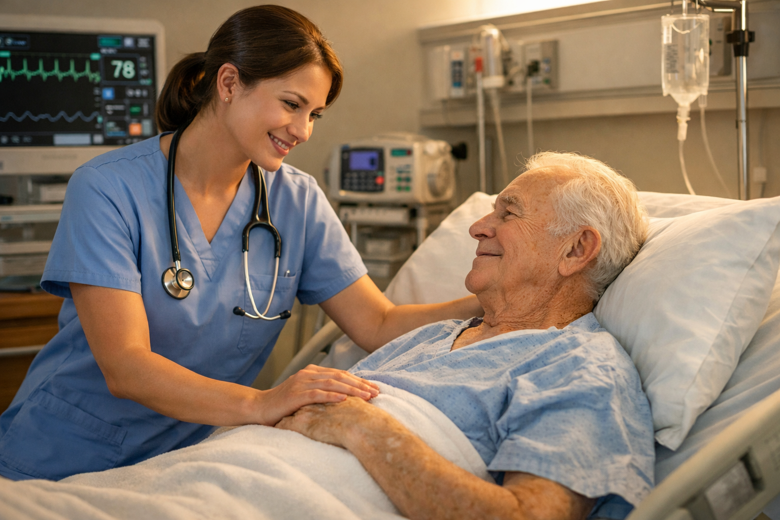 Nurse and patient during intake assessment