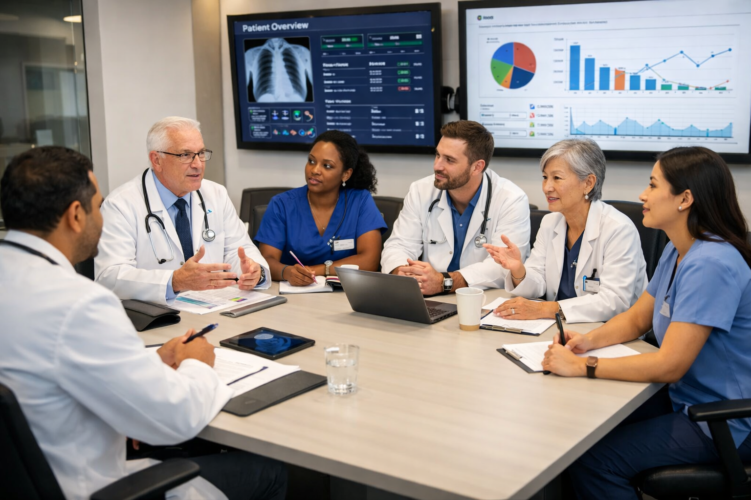 Healthcare team collaboration meeting